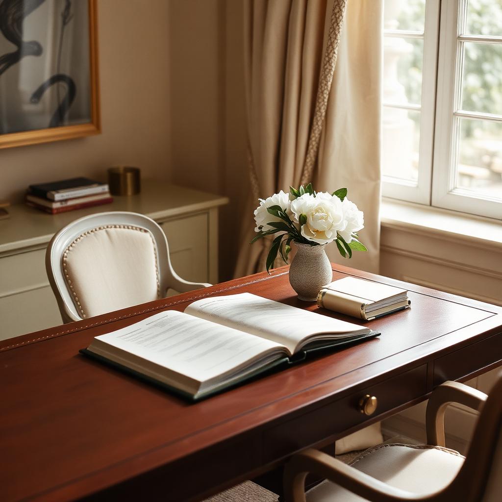 A private study with a household planner